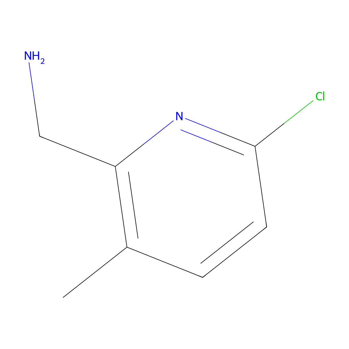 (6-Chloro-3-methylpyridin-2-YL)methanamine molecular structure, CAS 1211590-08-7