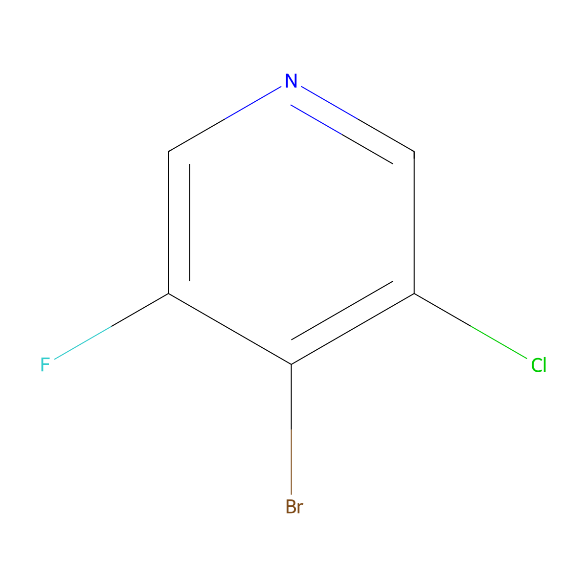 4-Bromo-3-chloro-5-fluoropyridine molecular structure, CAS 1211590-18-9