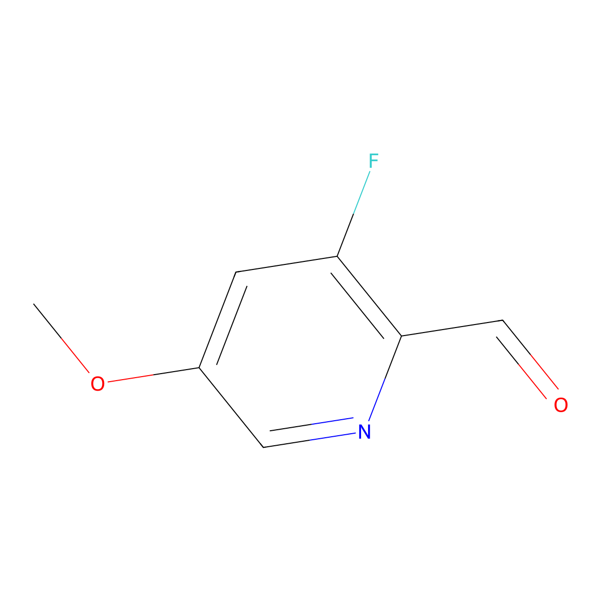 3-Fluoro-5-methoxypyridine-2-carbaldehyde molecular structure, CAS 1211590-28-1