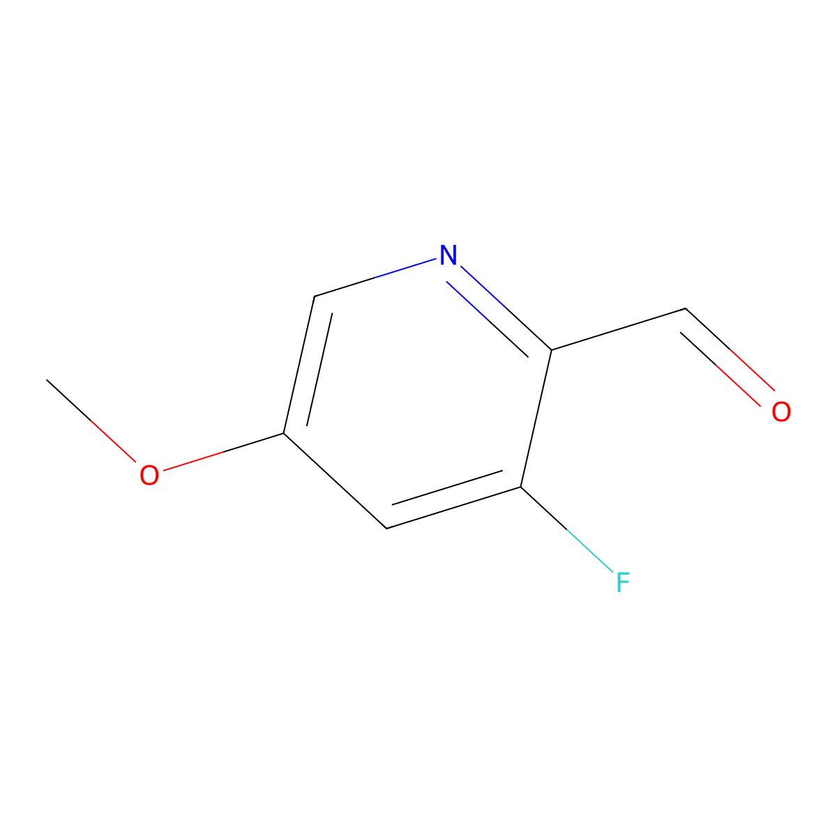 3-Fluoro-5-methoxypyridine-2-carbaldehyde molecular structure, CAS 1211590-28-1