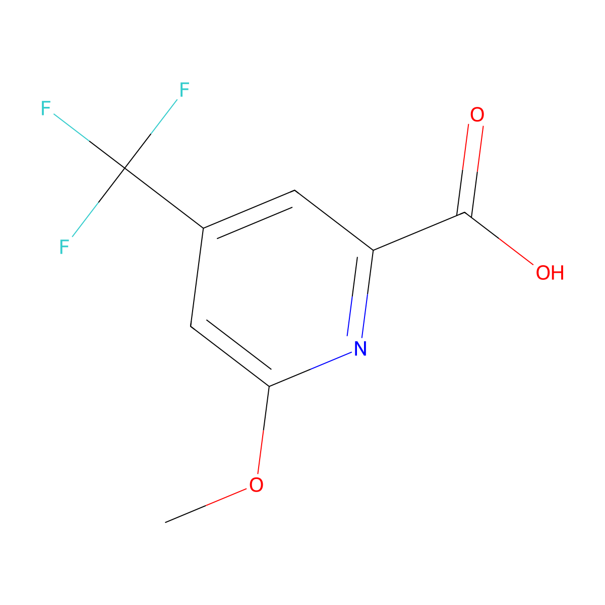 6-Methoxy-4-(trifluoromethyl)pyridine-2-carboxylic acid molecular structure, CAS 1211590-72-5