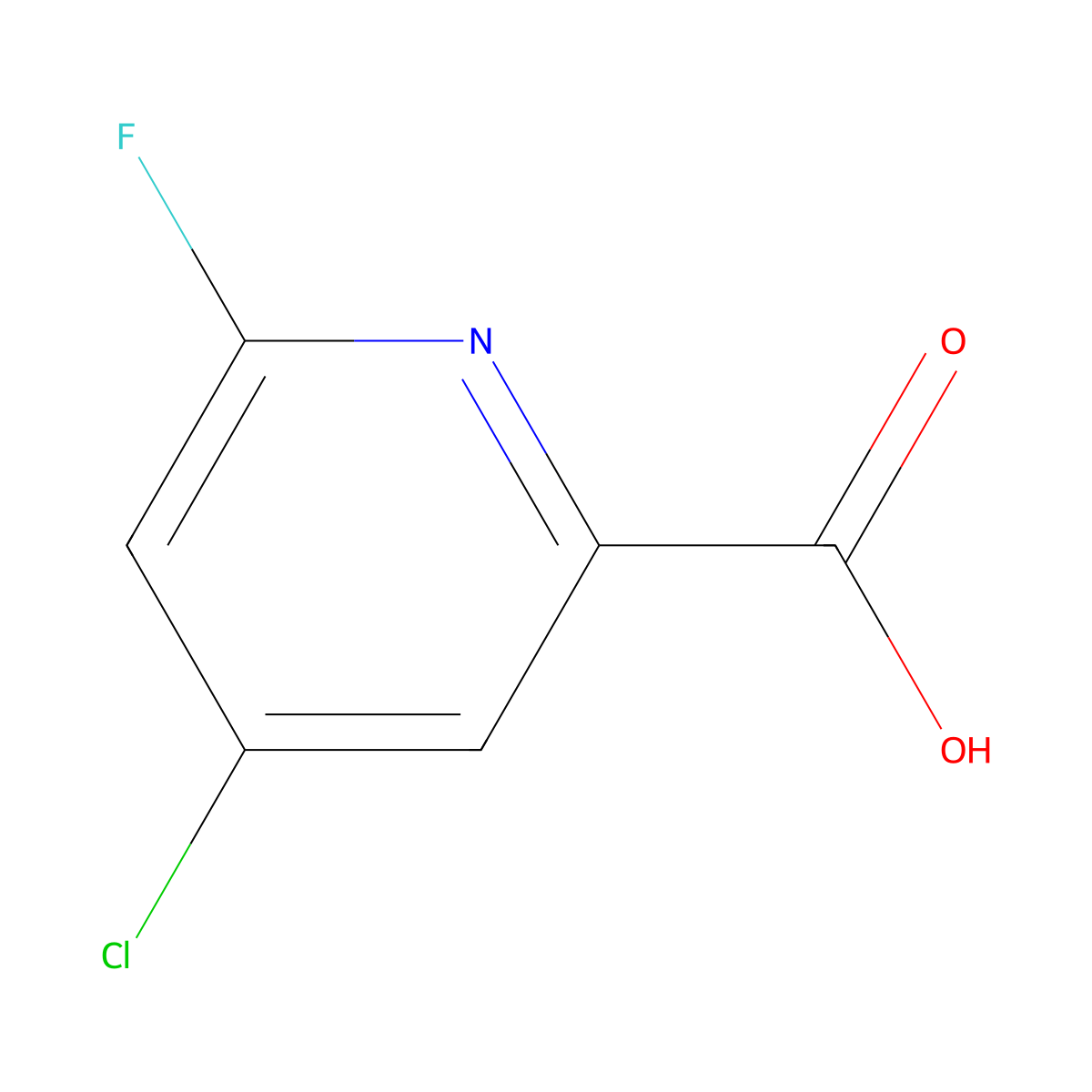 4-Chloro-6-fluoropicolinic acid molecular structure, CAS 1211590-74-7