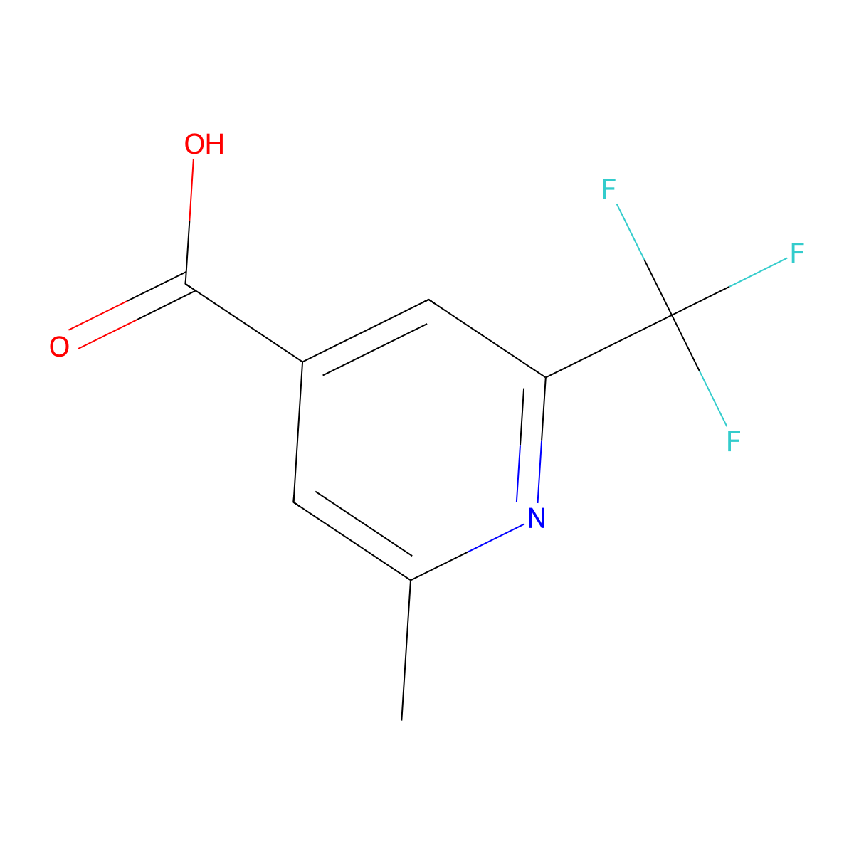 2-Methyl-6-(trifluoromethyl)isonicotinic acid molecular structure, CAS 1211590-99-6