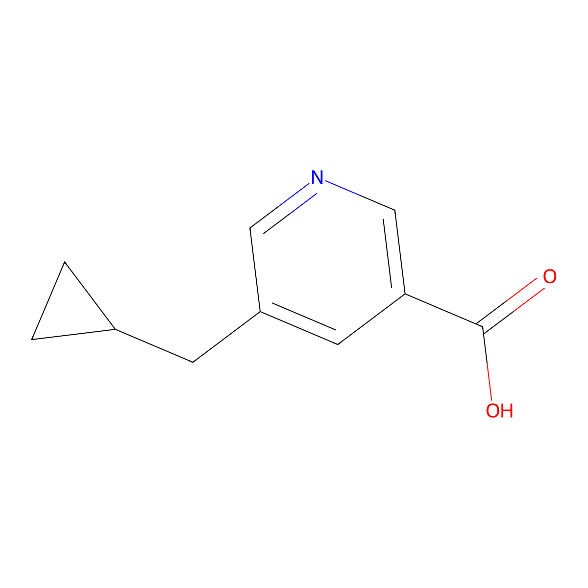 5-(Cyclopropylmethyl)nicotinic acid molecular structure, CAS 1211591-01-3