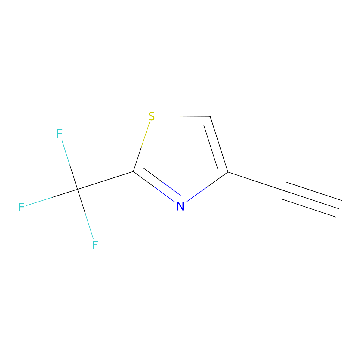 4-Ethynyl-2-(trifluoromethyl)-1,3-thiazole molecular structure, CAS 1211591-52-4