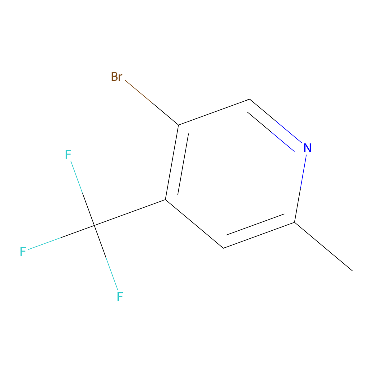 5-Bromo-2-methyl-4-(trifluoromethyl)pyridine molecular structure, CAS 1211591-90-0