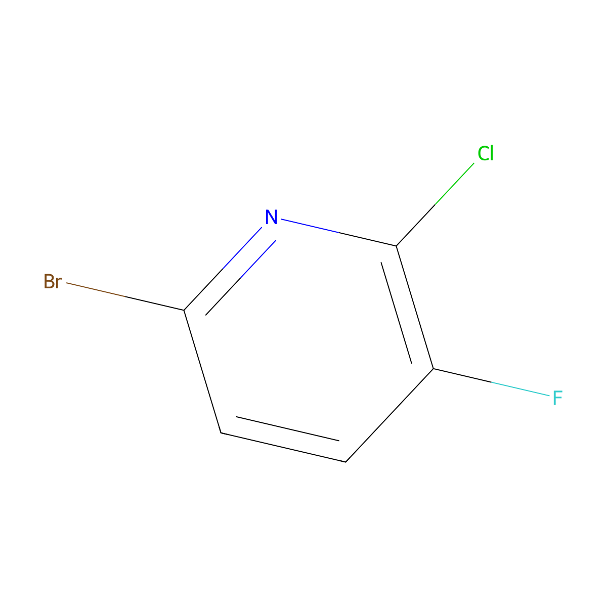 6-Bromo-2-chloro-3-fluoropyridine molecular structure, CAS 1211591-93-3