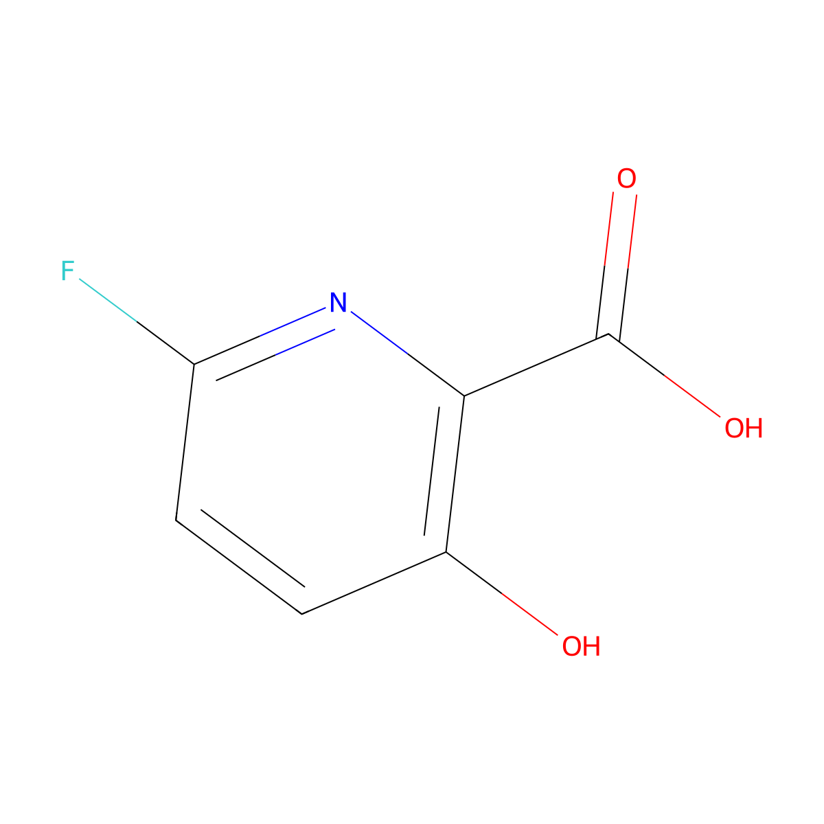6-Fluoro-3-hydroxypicolinic acid molecular structure, CAS 1211592-06-1