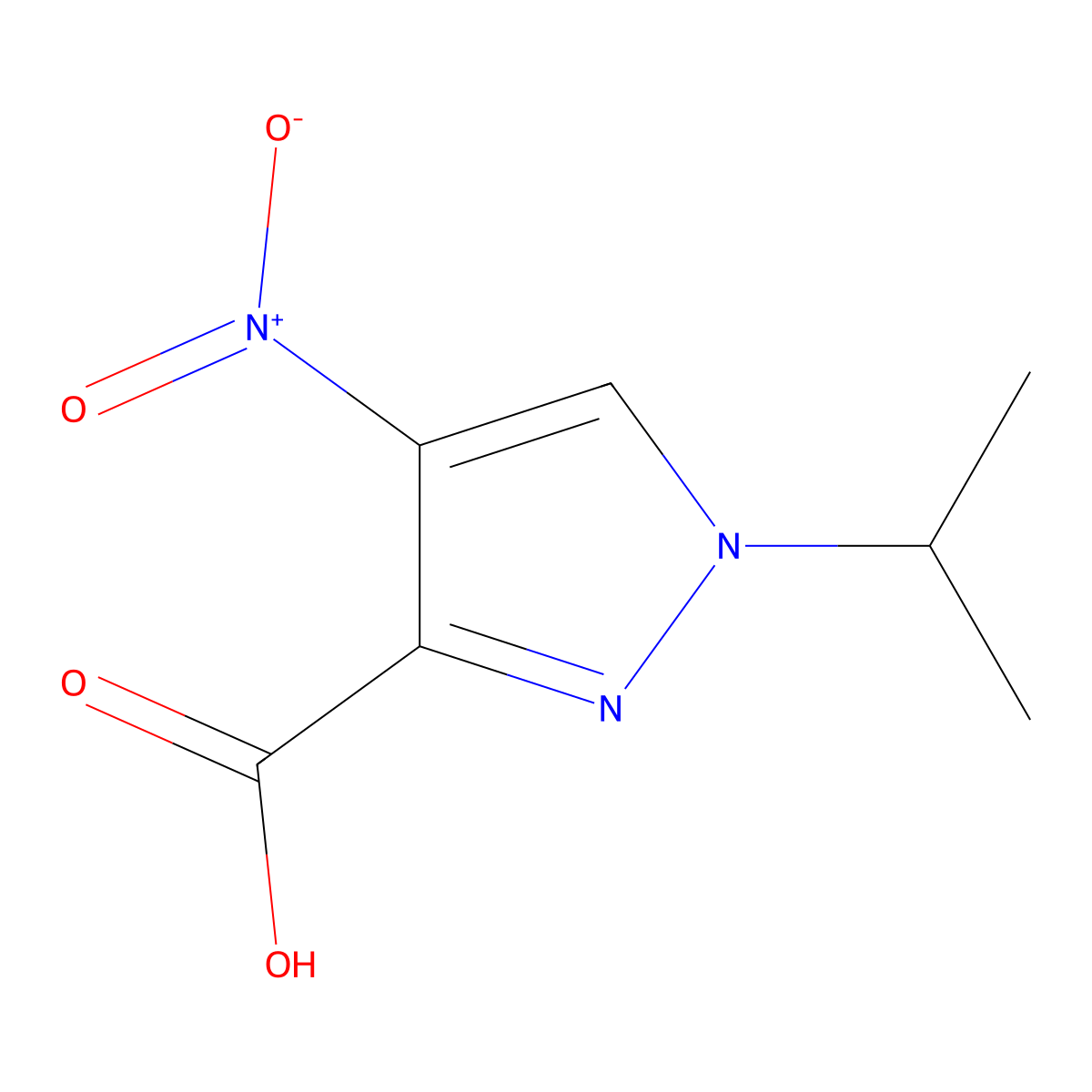 1-Isopropyl-4-nitro-1H-pyrazole-3-carboxylic acid molecular structure, CAS 1211592-23-2