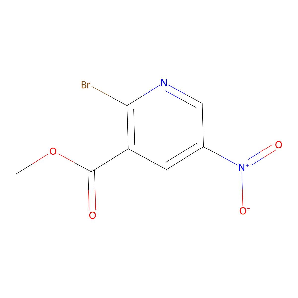 Methyl 2-bromo-5-nitropyridine-3-carboxylate molecular structure, CAS 1211592-29-8