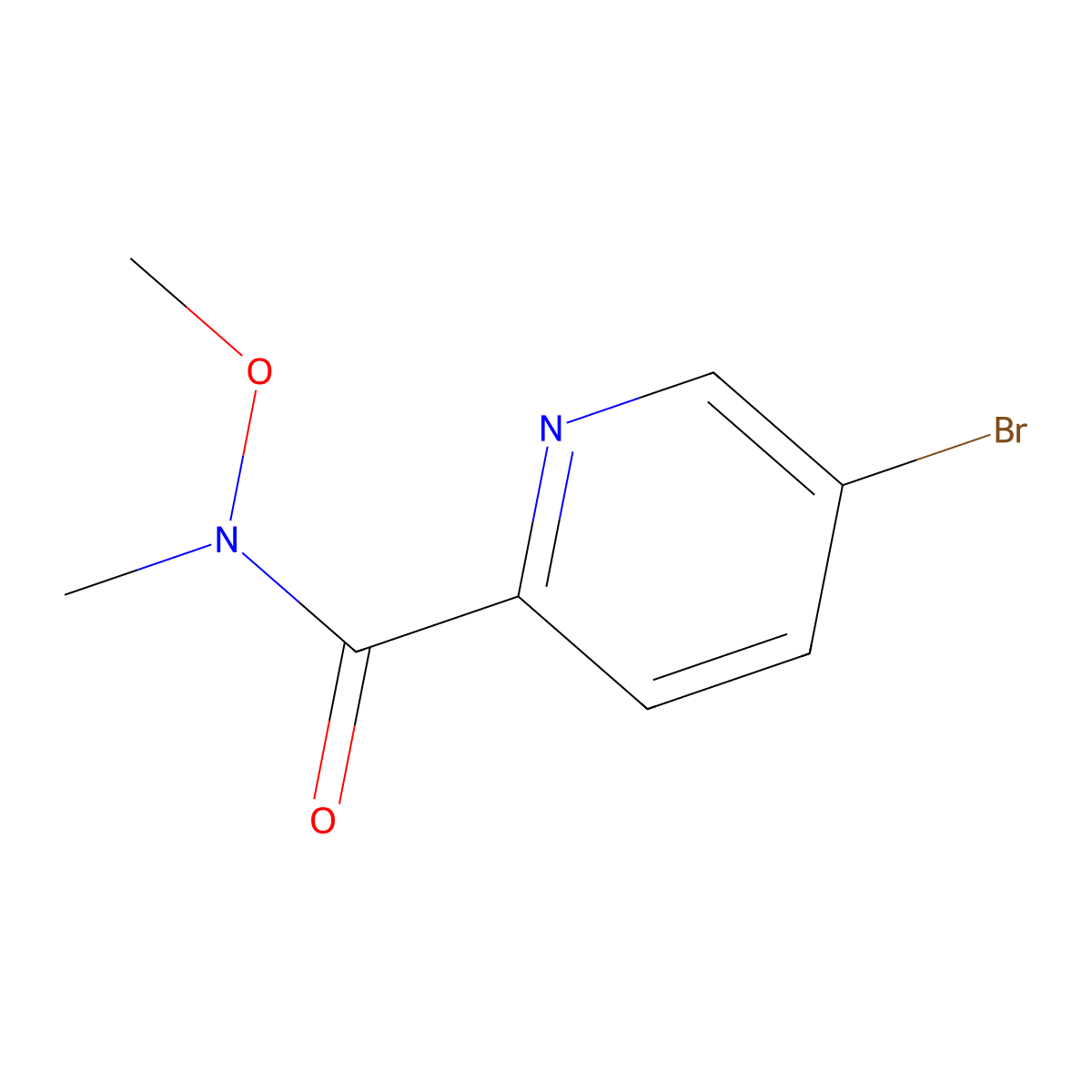5-Bromo-N-methoxy-N-methylpicolinamide molecular structure, CAS 1211592-38-9