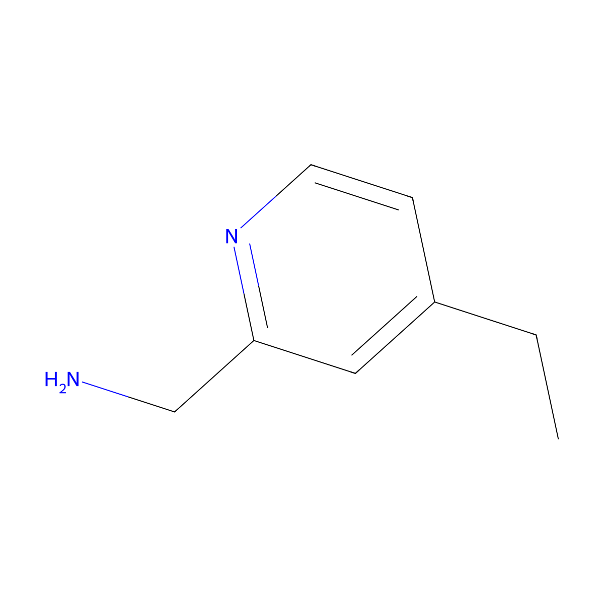 (4-Ethylpyridin-2-yl)methanamine molecular structure, CAS 1211592-52-7