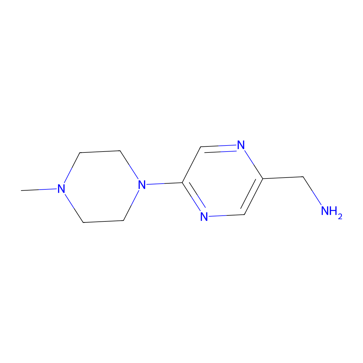 5-(4-Methyl-1-piperazinyl)pyrazine-2-methanamine molecular structure, CAS 1211592-54-9