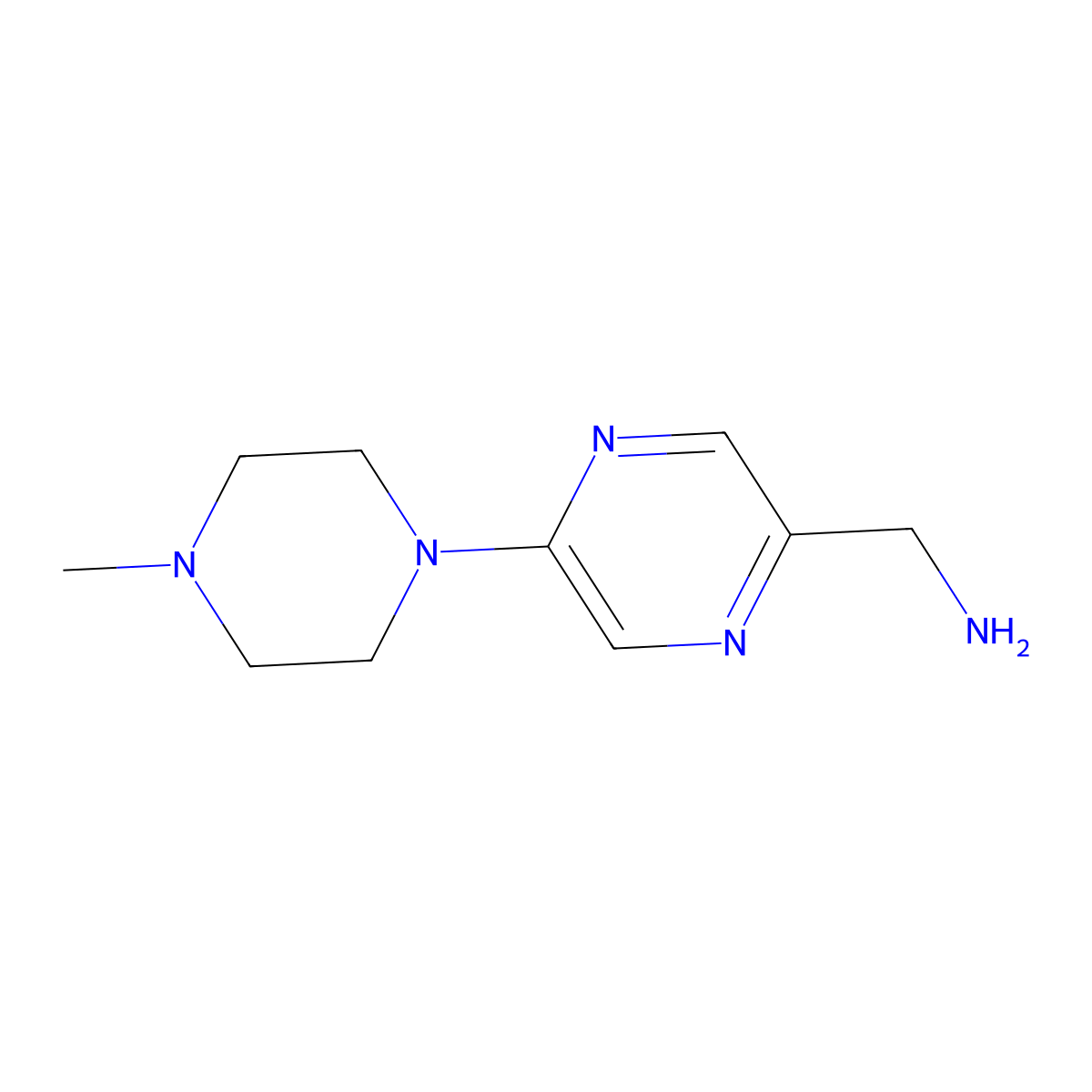 5-(4-Methyl-1-piperazinyl)pyrazine-2-methanamine molecular structure, CAS 1211592-54-9