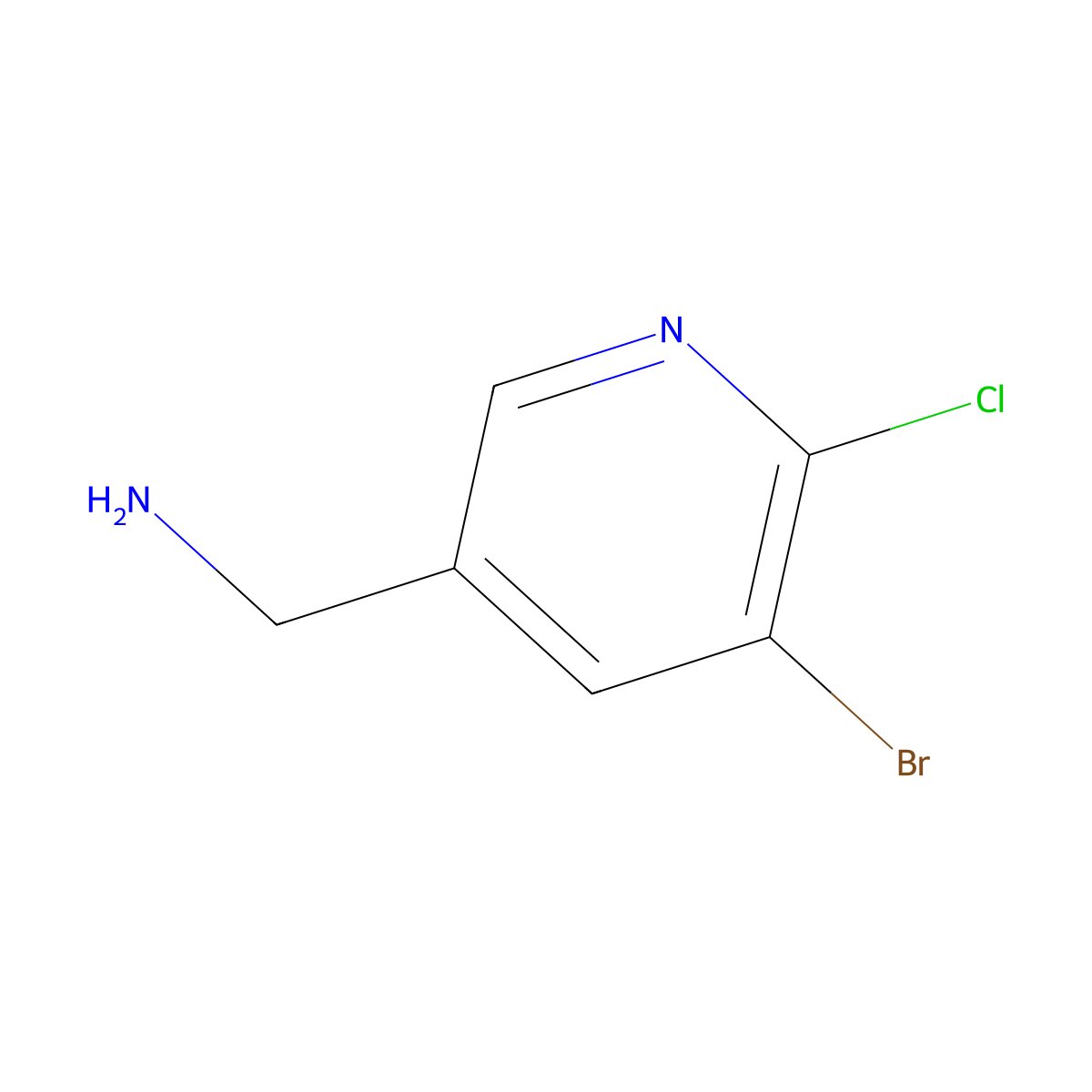 1-(5-Bromo-6-chloropyridin-3-yl)methanamine molecular structure, CAS 1211592-59-4