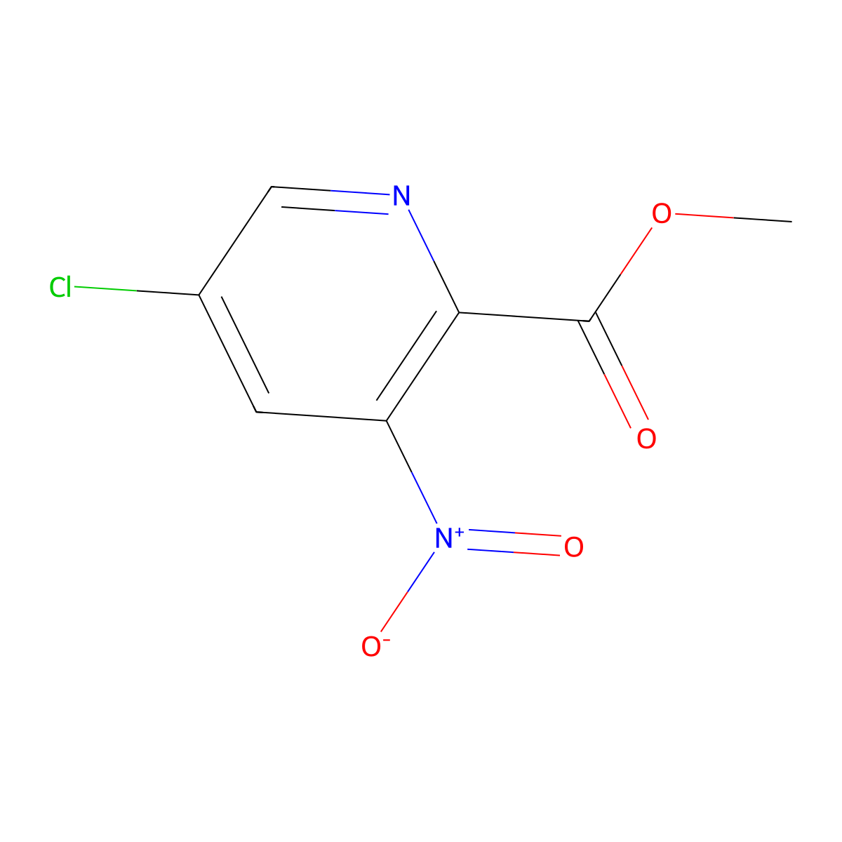 Methyl 5-chloro-3-nitropicolinate molecular structure, CAS 1211592-61-8