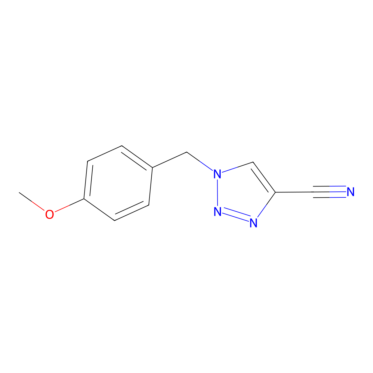 1-(4-Methoxy-benzyl)-1H-[1,2,3]triazole-4-carbonitrile molecular structure, CAS 1211592-84-5