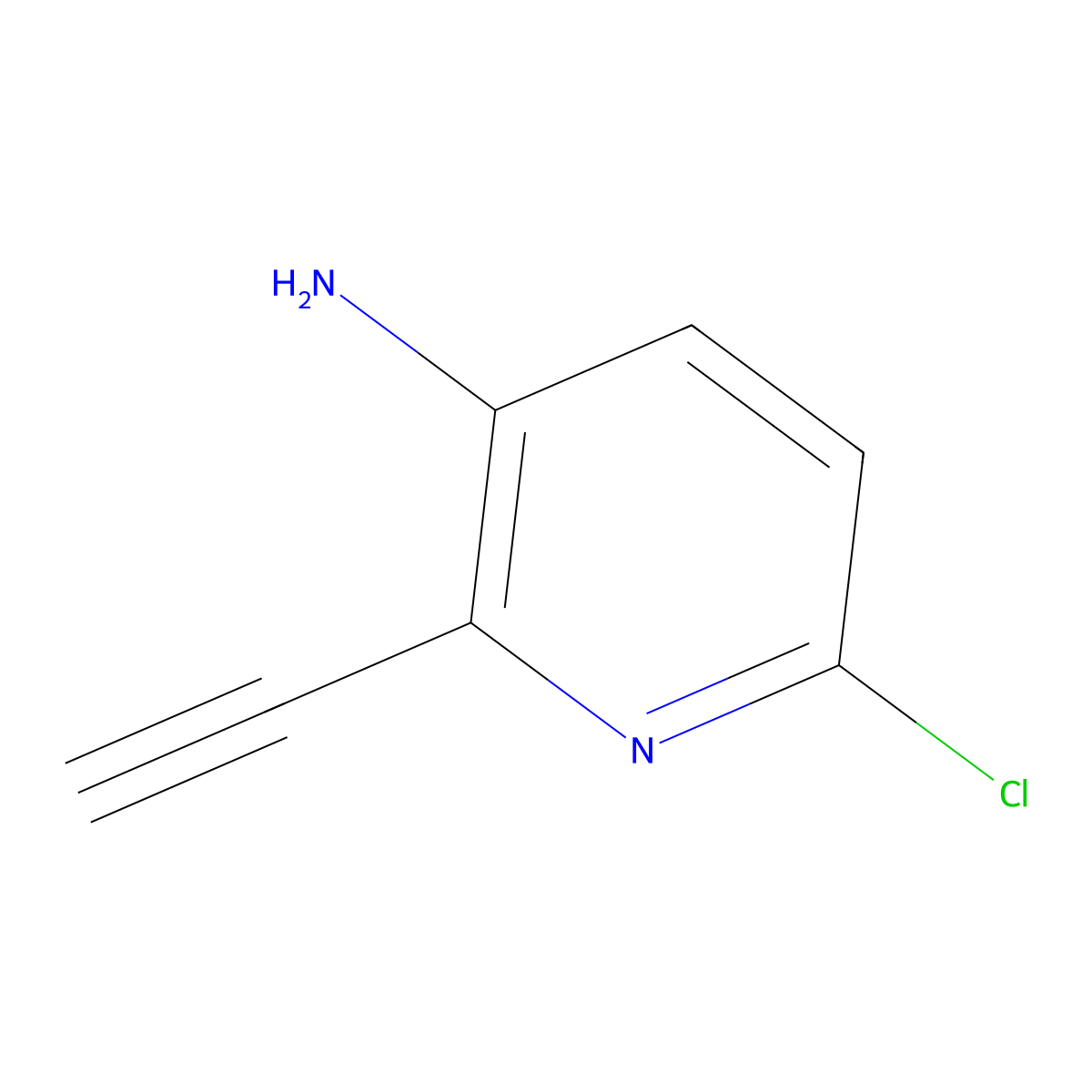 6-Chloro-2-ethynylpyridin-3-amine molecular structure, CAS 1211592-86-7