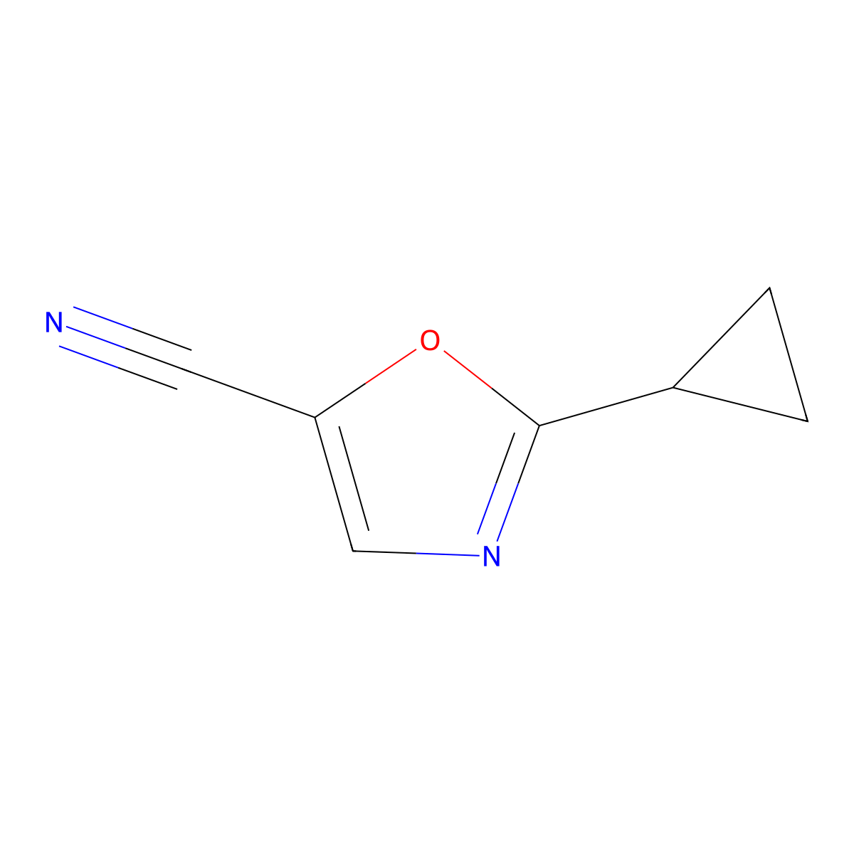 2-Cyclopropyloxazole-5-carbonitrile molecular structure, CAS 1211592-95-8