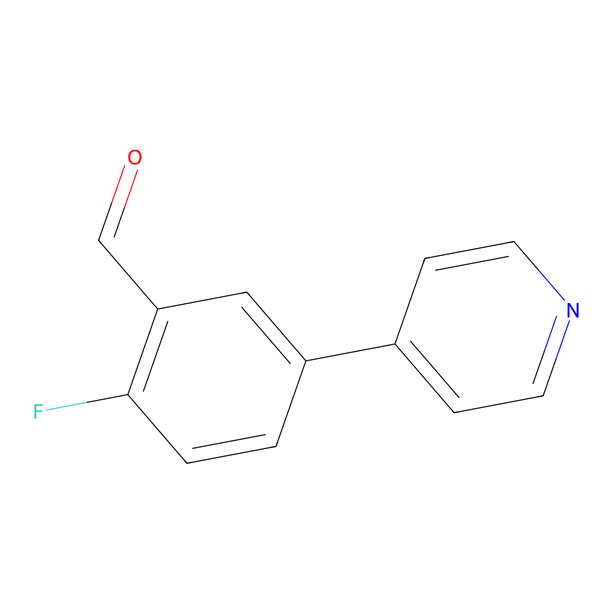 2-Fluoro-5-(pyridin-4-yl)benzaldehyde molecular structure, CAS 1211593-24-6