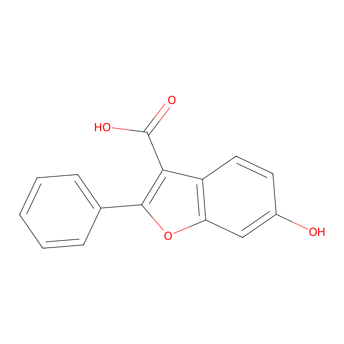 6-Hydroxy-2-phenyl-1-benzofuran-3-carboxylic acid molecular structure, CAS 1211593-33-7