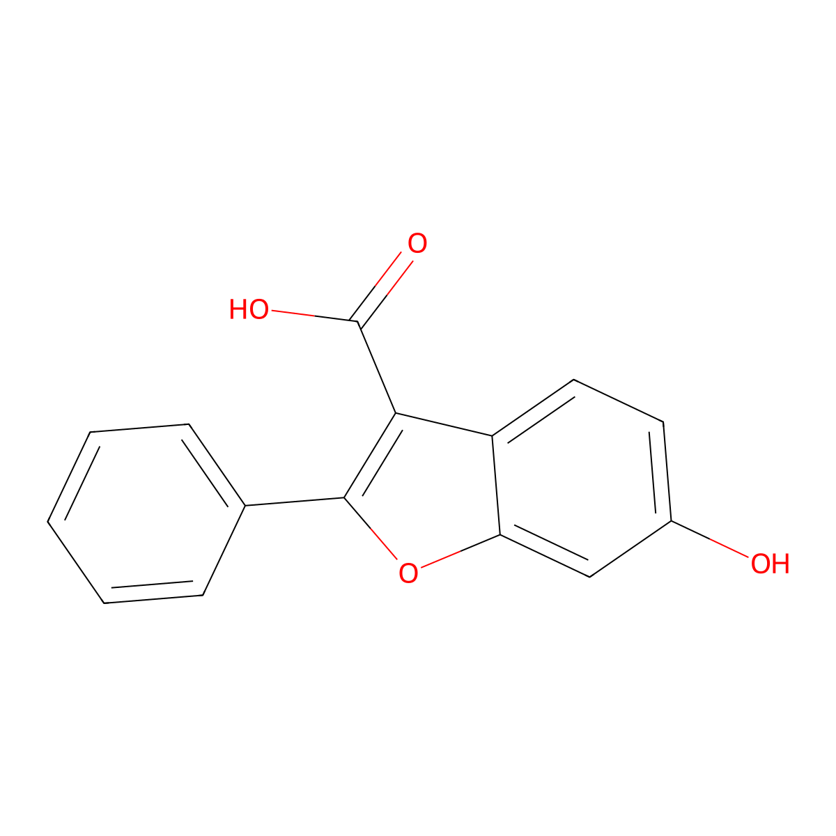 6-Hydroxy-2-phenyl-1-benzofuran-3-carboxylic acid molecular structure, CAS 1211593-33-7