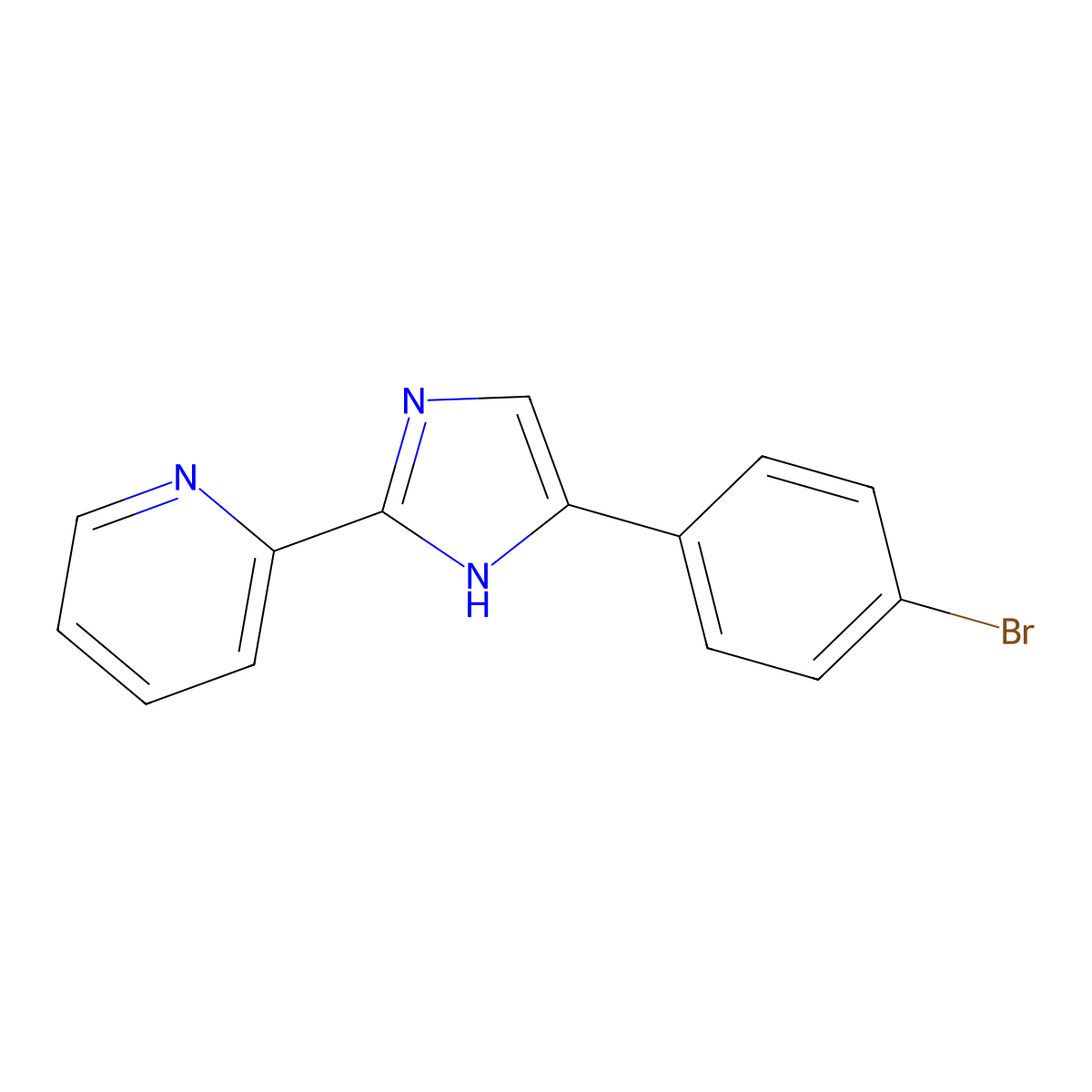 2-(4-(4-bromophenyl)-1H-imidazol-2-yl)pyridine molecular structure, CAS 1211593-39-3
