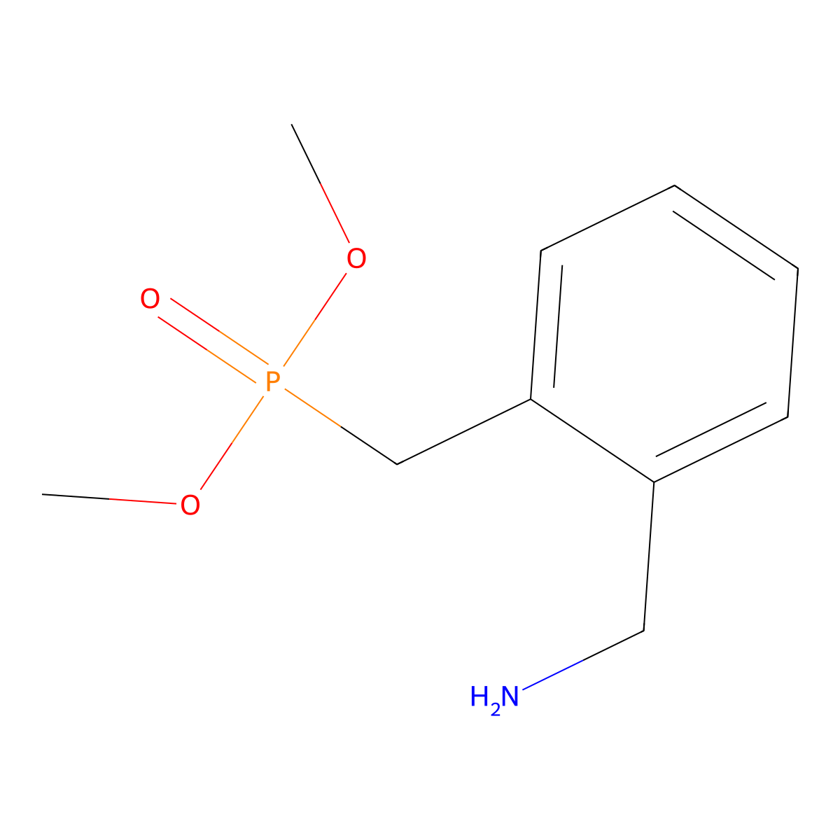 Dimethyl 2-(aminomethyl)benzylphosphonate molecular structure, CAS 1211593-49-5