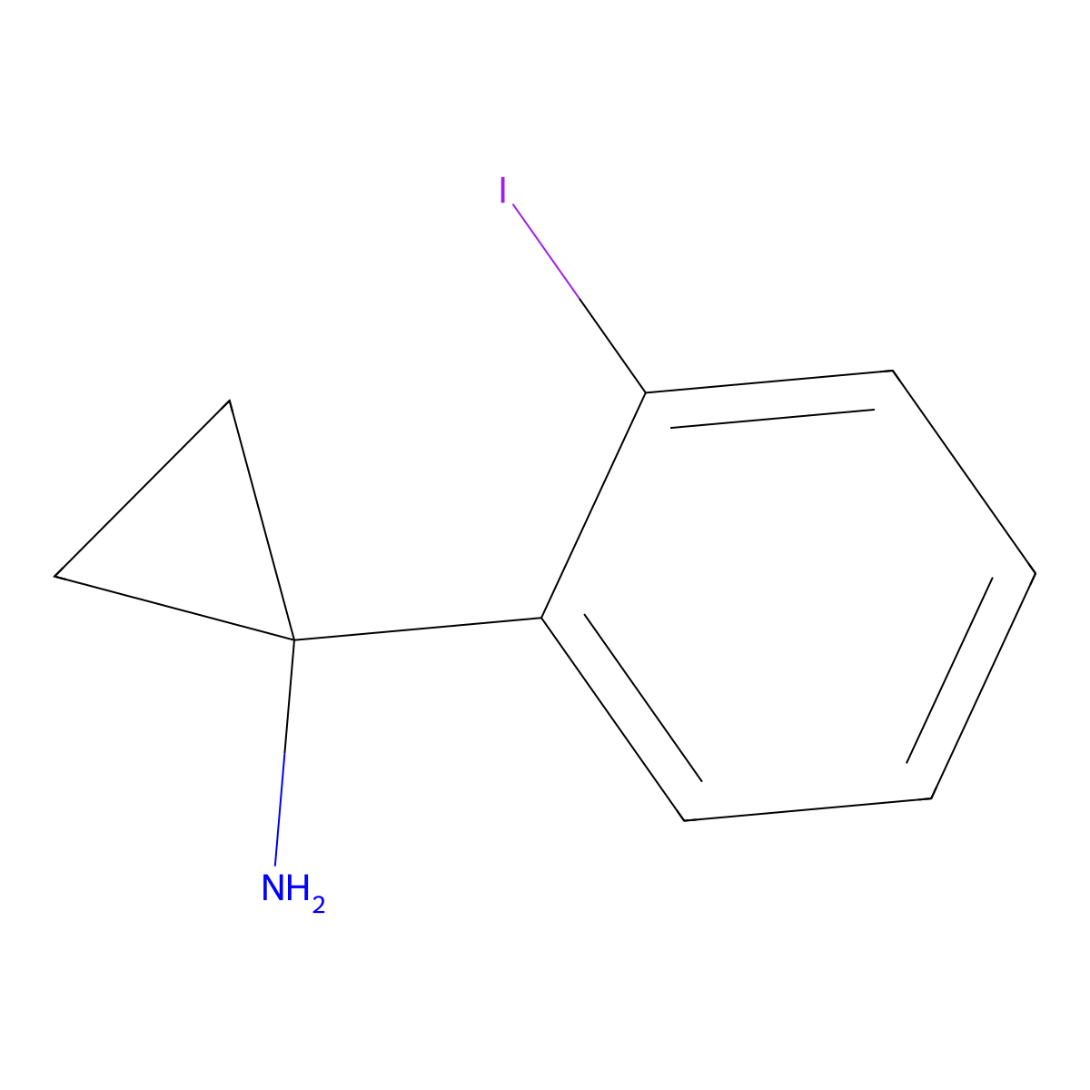 1-(2-Iodophenyl)cyclopropan-1-amine molecular structure, CAS 1211593-64-4