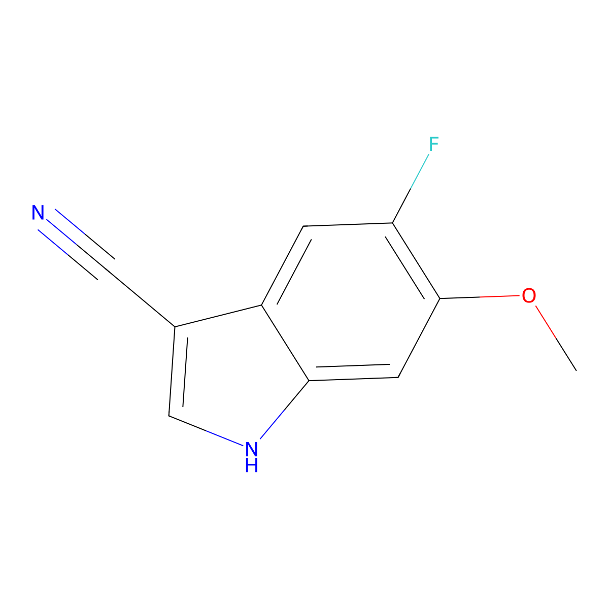 5-Fluoro-6-methoxy-1H-indole-3-carbonitrile molecular structure, CAS 1211593-82-6