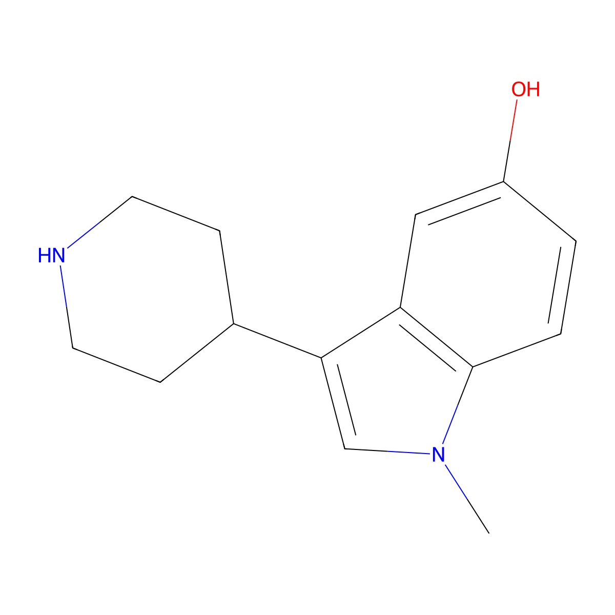 1-Methyl-3-(piperidin-4-YL)-1H-indol-5-OL molecular structure, CAS 1211593-86-0
