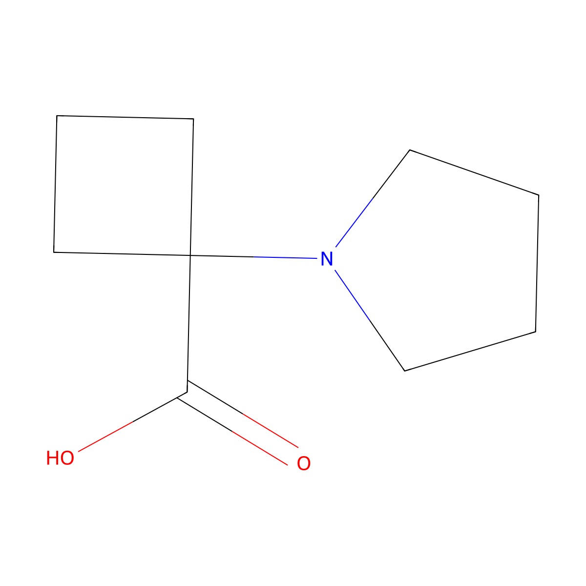 1-(Pyrrolidin-1-yl)cyclobutane-1-carboxylic acid molecular structure, CAS 1211594-06-7