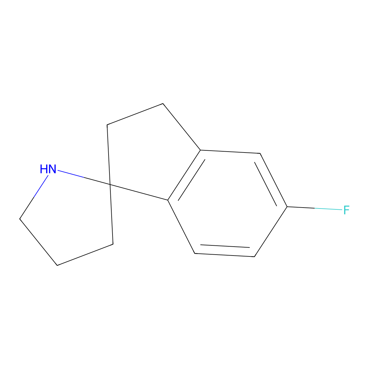 5-Fluoro-2,3-dihydrospiro[indene-1,2'-pyrrolidine] molecular structure, CAS 1211594-23-8