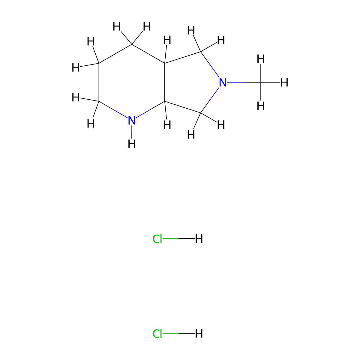 6-Methyloctahydro-1H-pyrrolo[3,4-B]pyridine dihydrochloride molecular structure, CAS 1211594-26-1