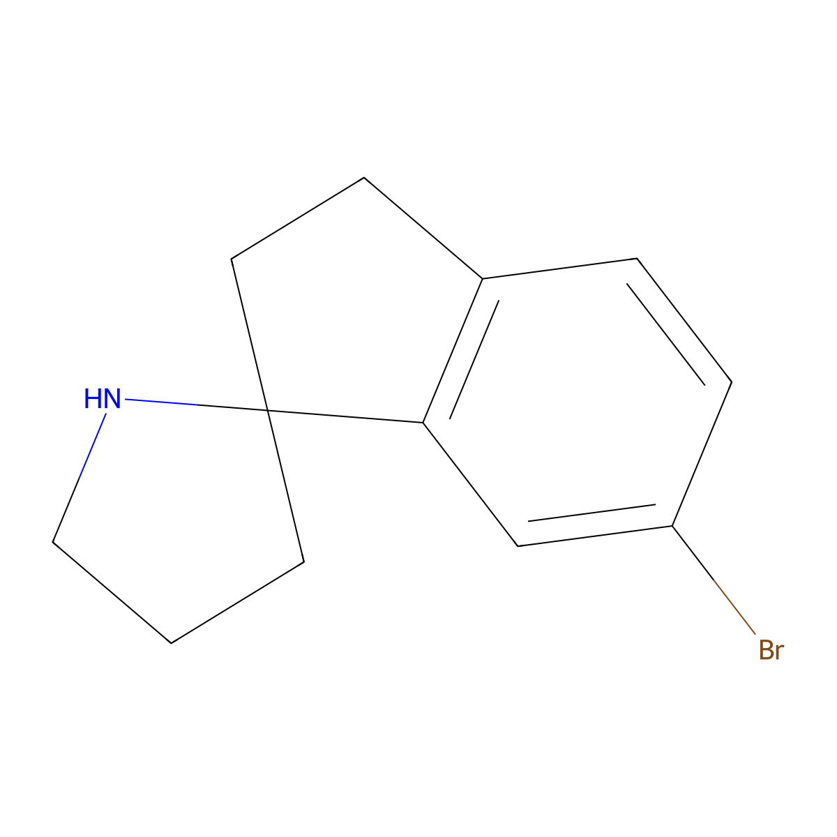 6-Bromo-2,3-dihydrospiro[indene-1,2'-pyrrolidine] molecular structure, CAS 1211594-29-4