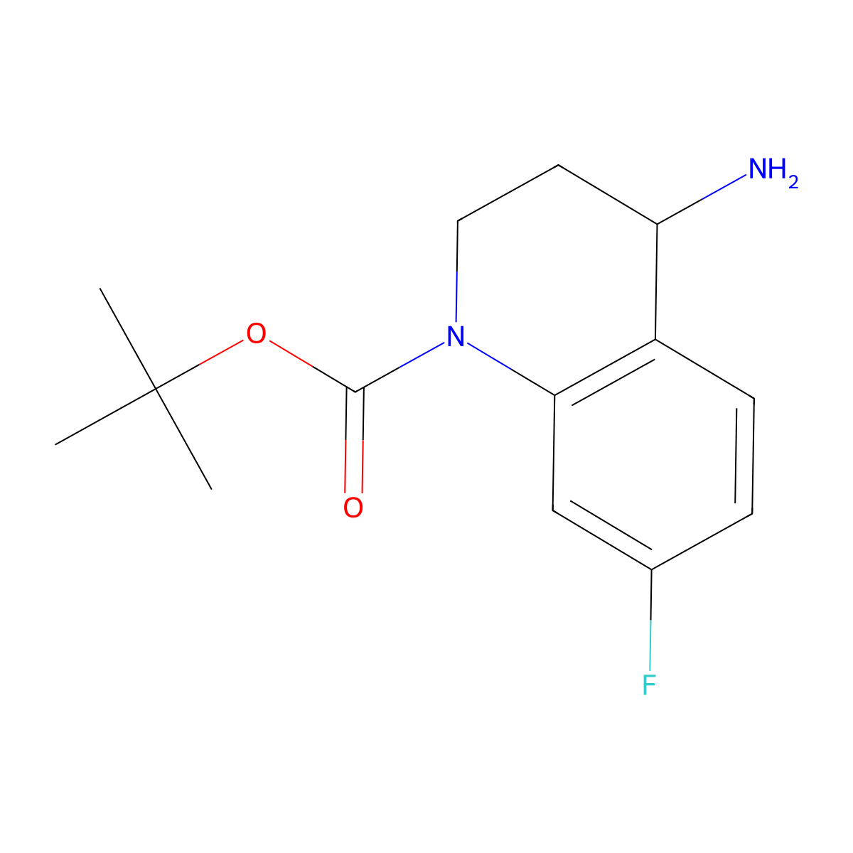 Tert-butyl 4-amino-7-fluoro-1,2,3,4-tetrahydroquinoline-1-carboxylate molecular structure, CAS 1211594-30-7