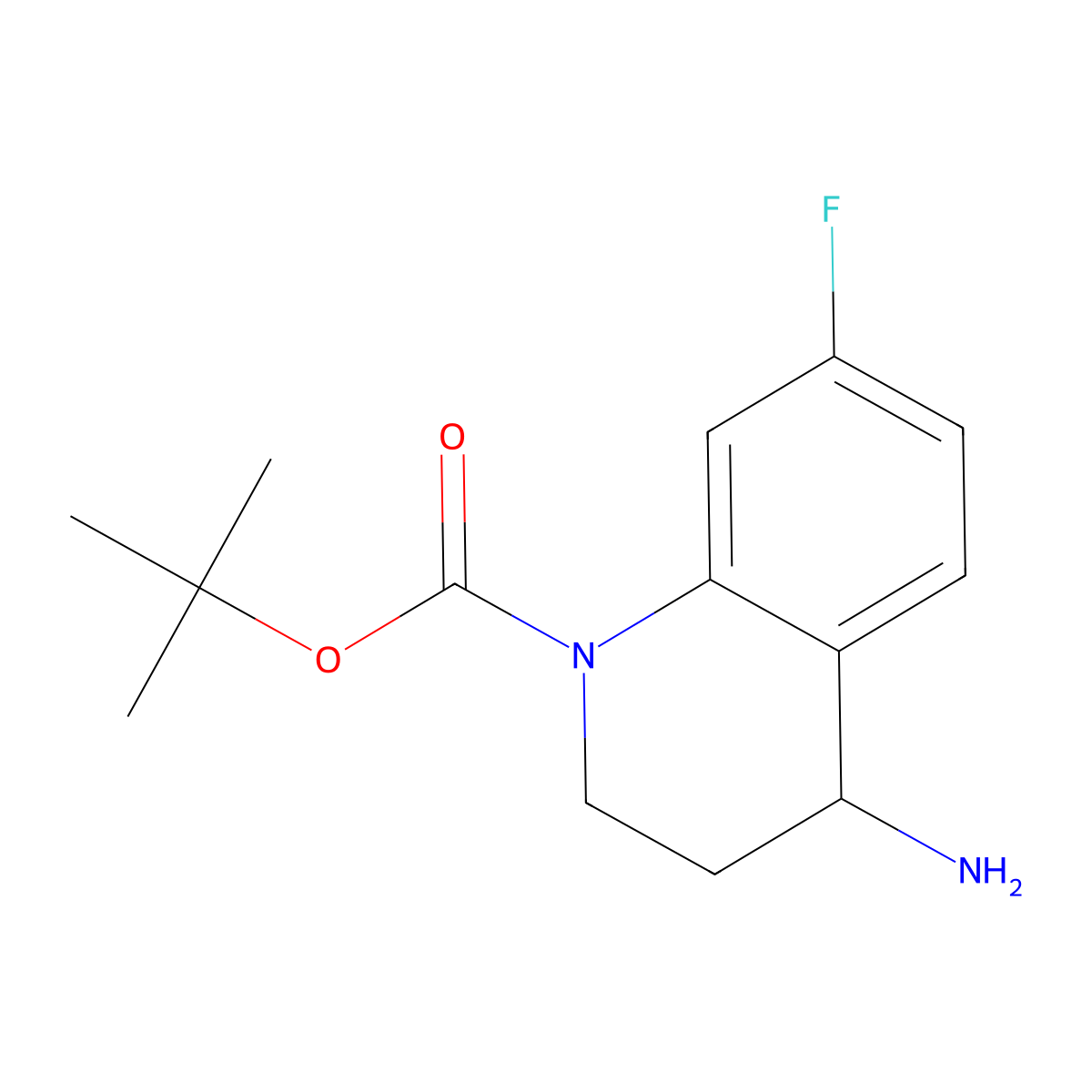Tert-butyl 4-amino-7-fluoro-1,2,3,4-tetrahydroquinoline-1-carboxylate molecular structure, CAS 1211594-30-7