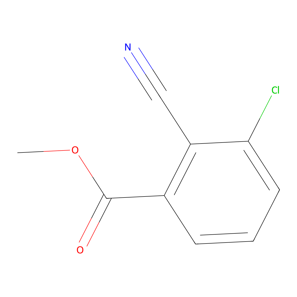 Methyl 3-chloro-2-cyanobenzoate molecular structure, CAS 1211594-32-9