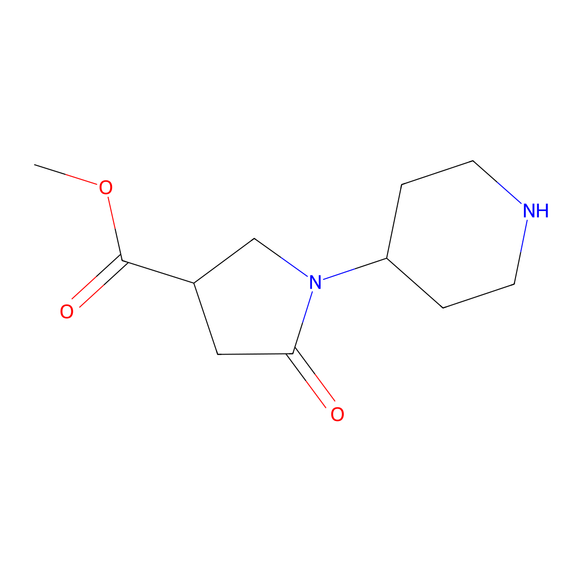 Methyl 5-oxo-1-(piperidin-4-YL)pyrrolidine-3-carboxylate molecular structure, CAS 1211594-35-2