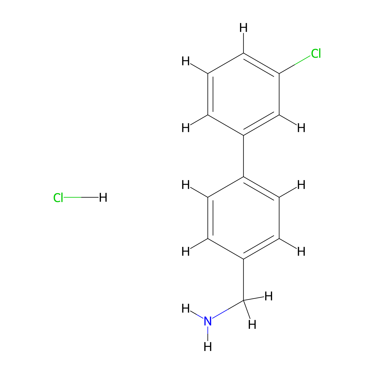 (3'-Chloro-[1,1'-biphenyl]-4-yl)methanamine hydrochloride molecular structure, CAS 1211594-36-3