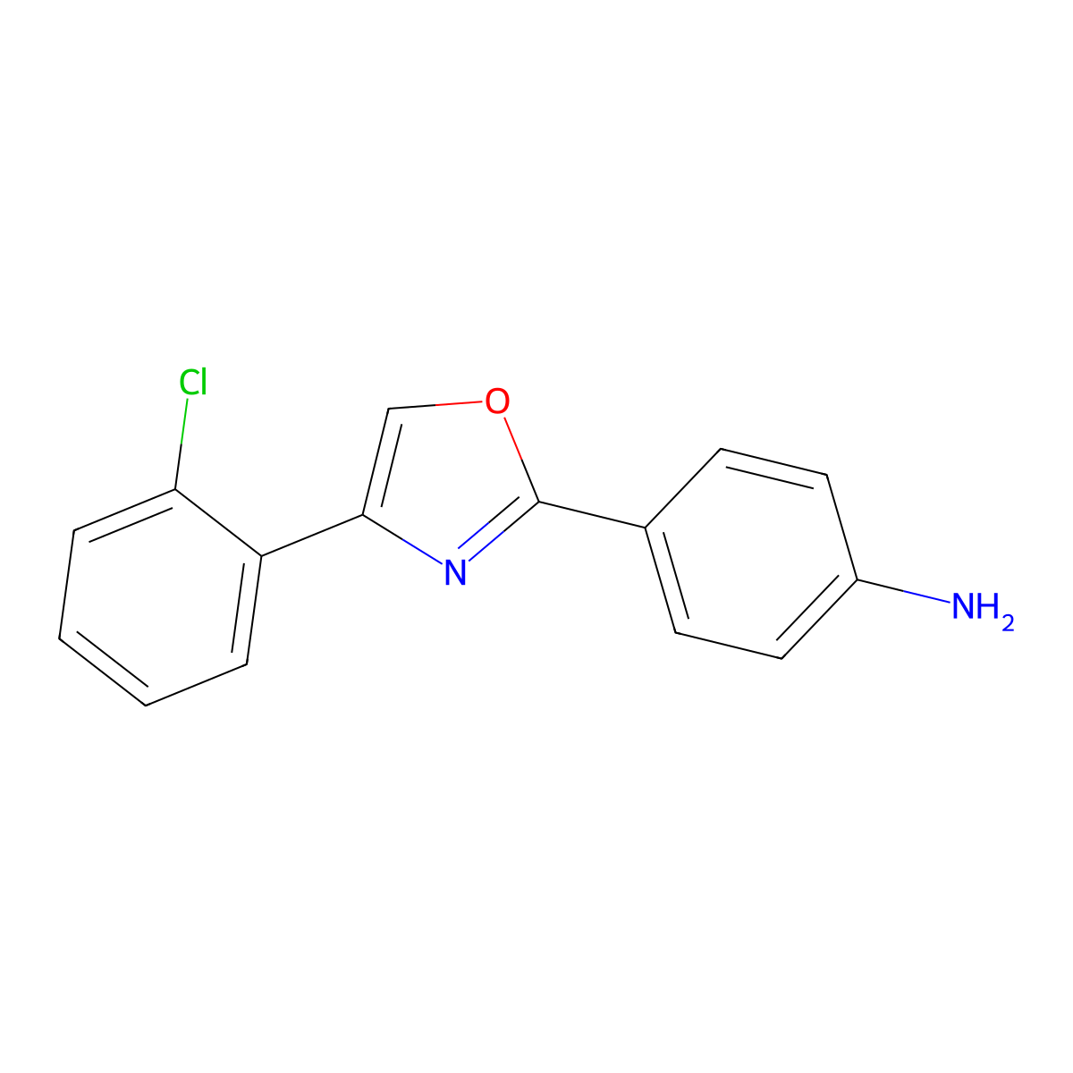 4-(4-(2-Chlorophenyl)oxazol-2-yl)aniline molecular structure, CAS 1211594-43-2