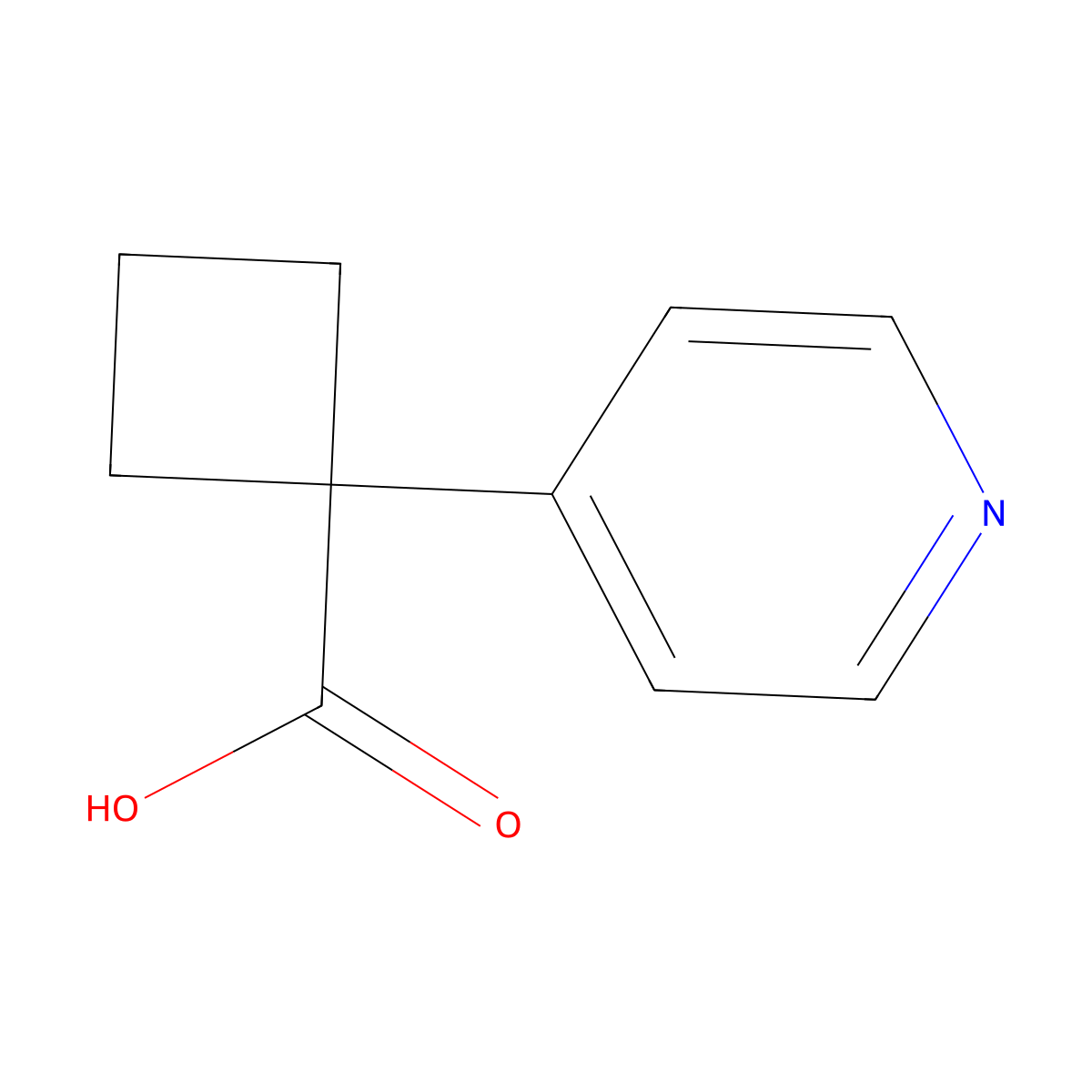 1-(Pyridin-4-YL)cyclobutane-1-carboxylic acid molecular structure, CAS 1211594-47-6