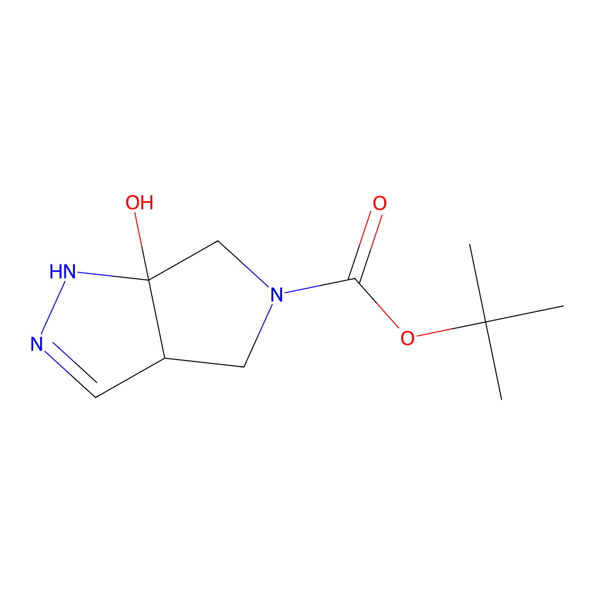 tert-butyl 6a-hydroxy-3a,4,6,6a-tetrahydropyrrolo[3,4-c]pyrazole-5(1H)-carboxylate molecular structure, CAS 1211594-55-6