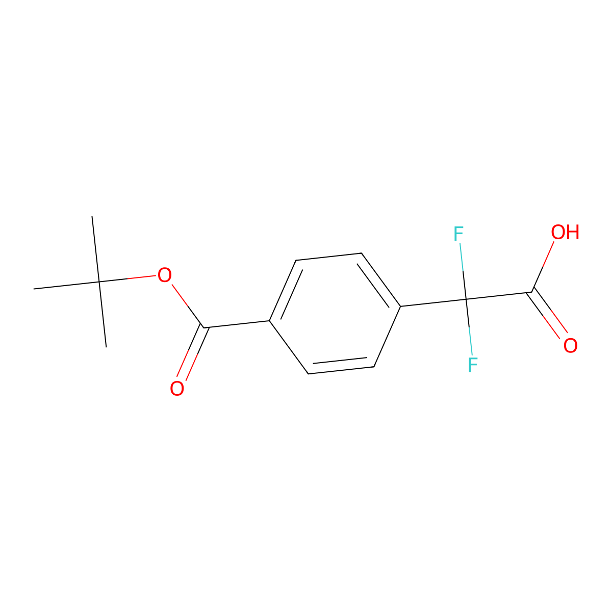 2-(4-(Tert-butoxycarbonyl)phenyl)-2,2-difluoroacetic acid molecular structure, CAS 1211594-71-6