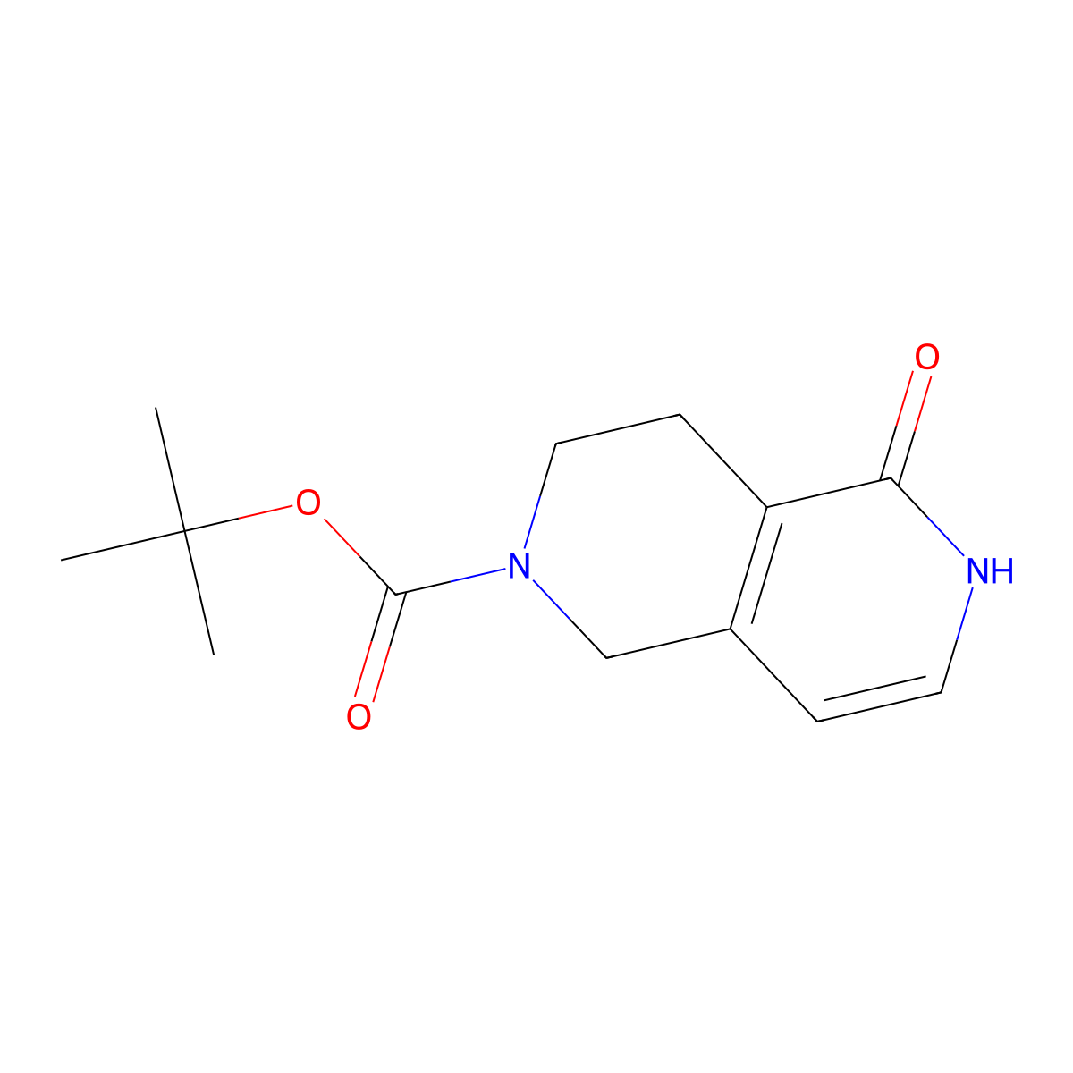 Tert-butyl 5-oxo-1,2,3,4,5,6-hexahydro-2,6-naphthyridine-2-carboxylate molecular structure, CAS 1211594-91-0