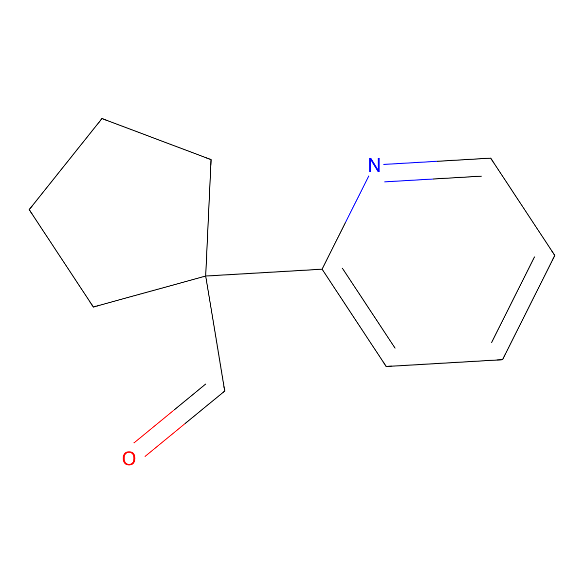 1-(Pyridin-2-yl)cyclopentanecarbaldehyde molecular structure, CAS 1211594-98-7