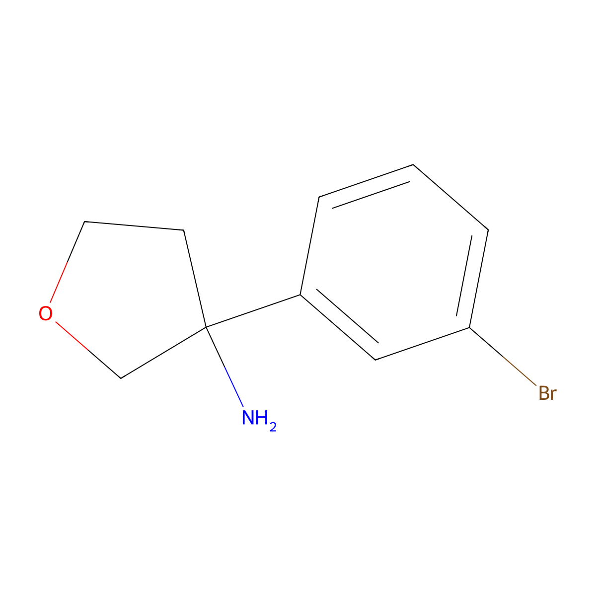 3-(3-Bromophenyl)tetrahydro-3-furanamine molecular structure, CAS 1211595-47-9