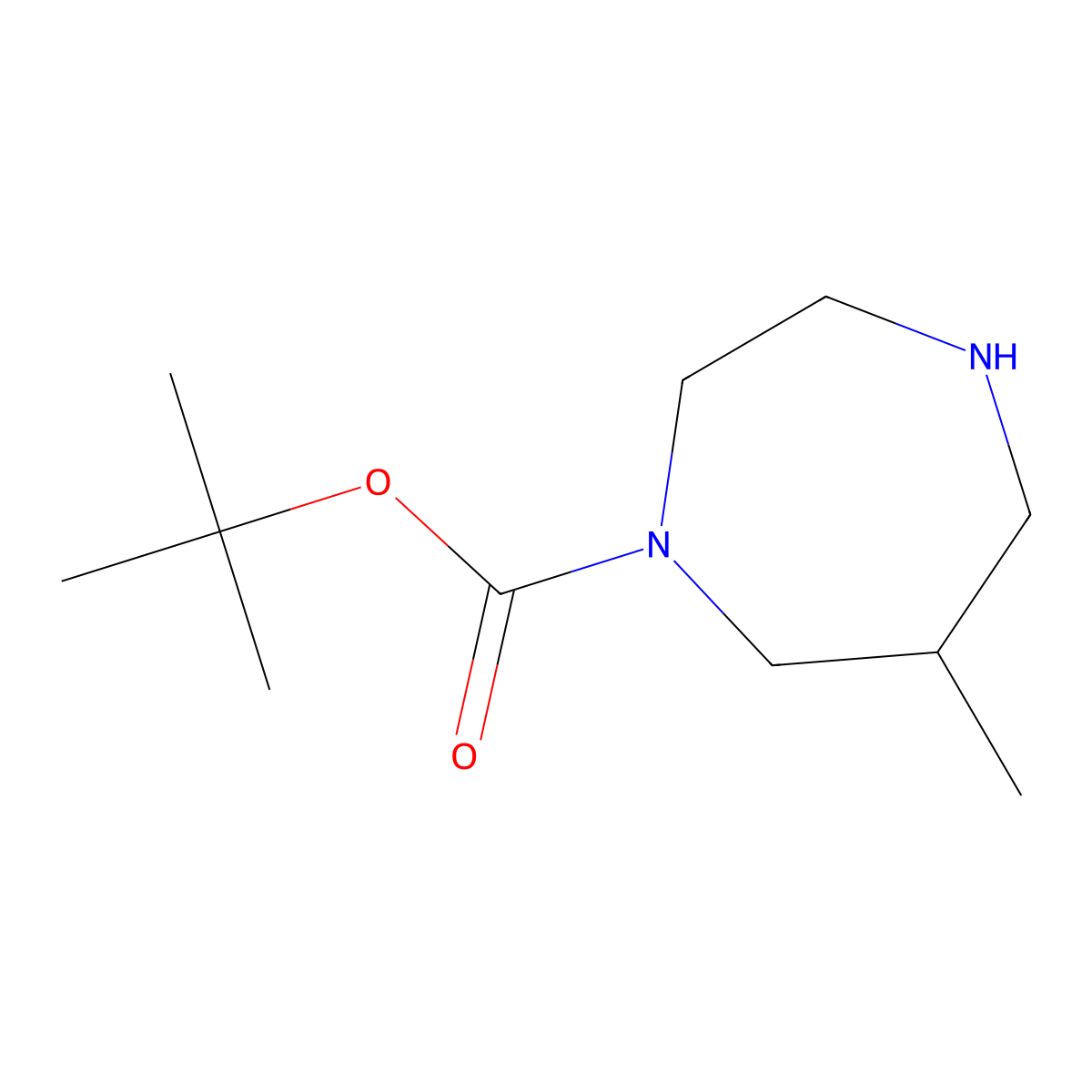 Tert-butyl 6-methyl-1,4-diazepane-1-carboxylate molecular structure, CAS 1211595-59-3