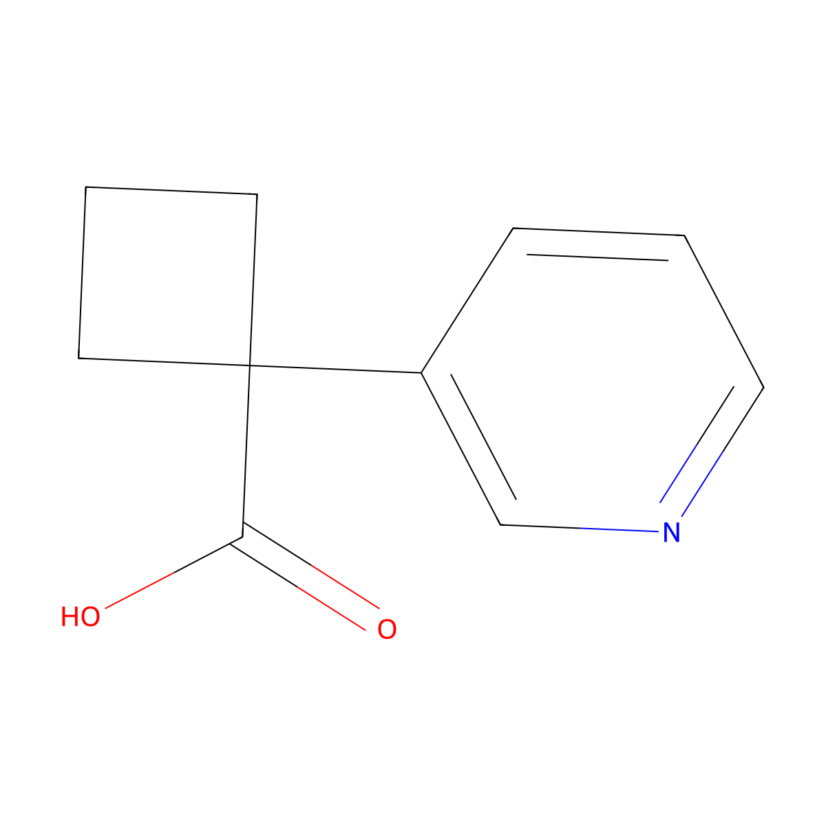 1-(Pyridin-3-YL)cyclobutane-1-carboxylic acid molecular structure, CAS 1211595-74-2