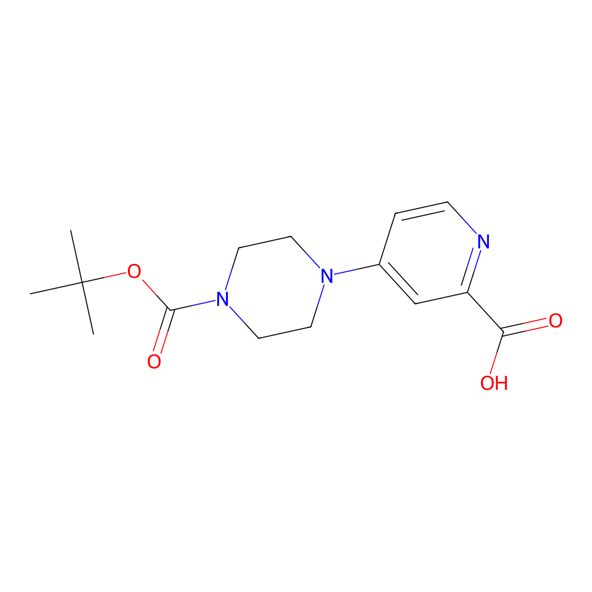4-[4-(Tert-butoxycarbonyl)piperazin-1-yl]pyridine-2-carboxylic acid molecular structure, CAS 1211595-81-1